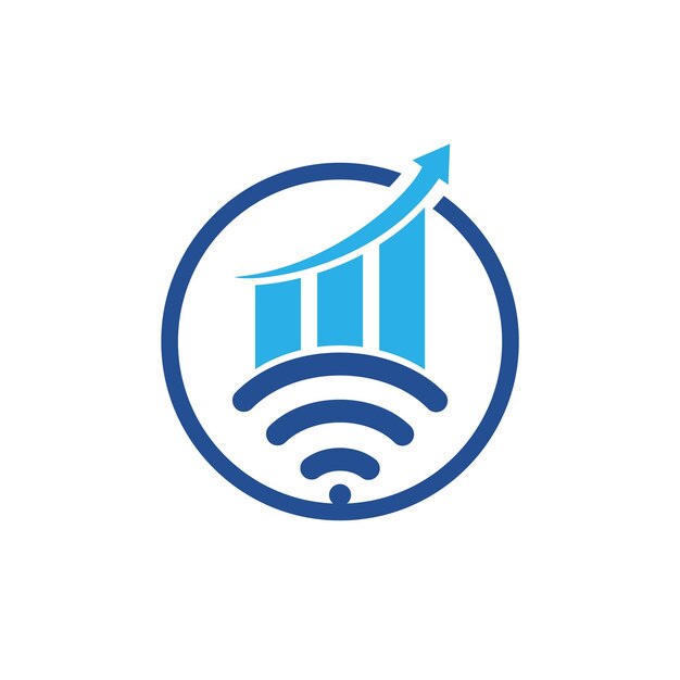 Diseño del logotipo del vector estadístico Wifi