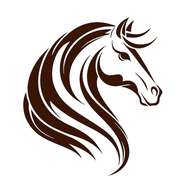 Diseño del logotipo del vector estilizado de la cabeza de caballo