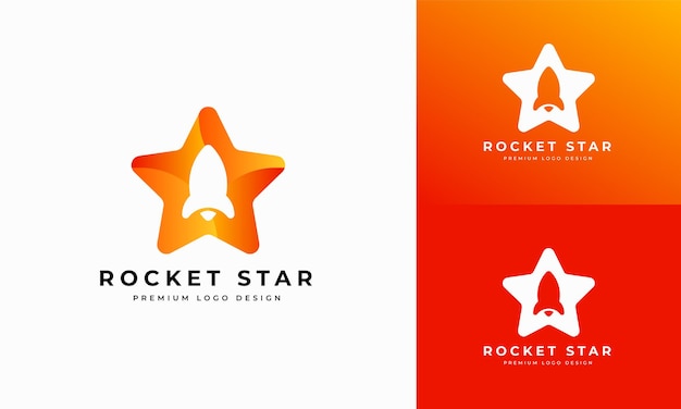 Diseño de logotipo de vector de estrella de cohete