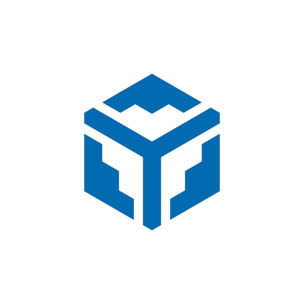 diseño de logotipo de vector de flecha geométrico de cubo hexágono de caja