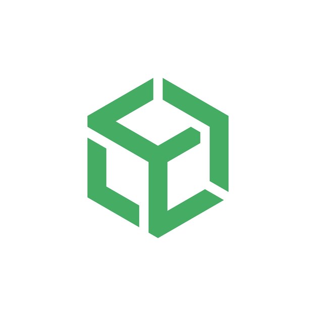 diseño de logotipo de vector de flecha geométrico de cubo hexágono de caja