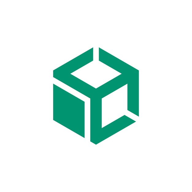 diseño de logotipo de vector de flecha geométrico de cubo hexágono de caja