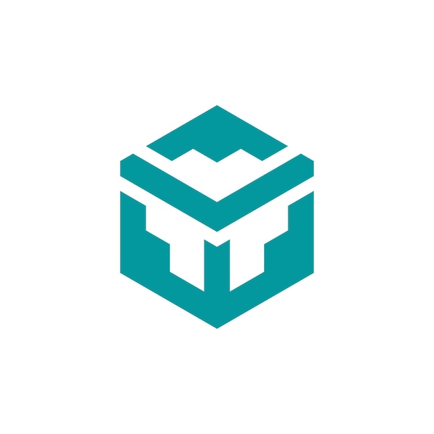 diseño de logotipo de vector de flecha geométrico de cubo hexágono de caja