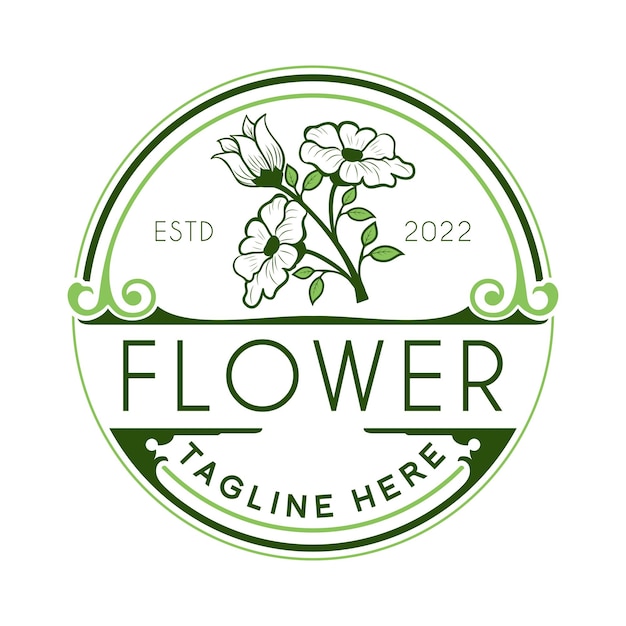 diseño de logotipo de vector de flor de magnolia.