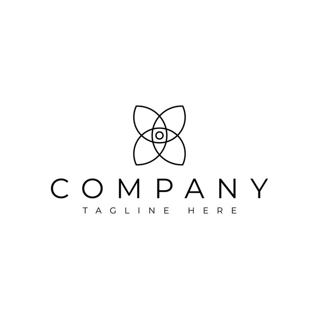 diseño de logotipo de vector de flor mínima