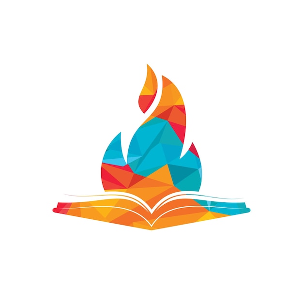 Diseño de logotipo de vector de fuego de educación