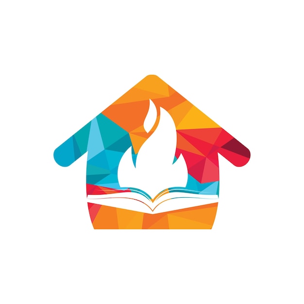 Diseño de logotipo de vector de fuego de educación