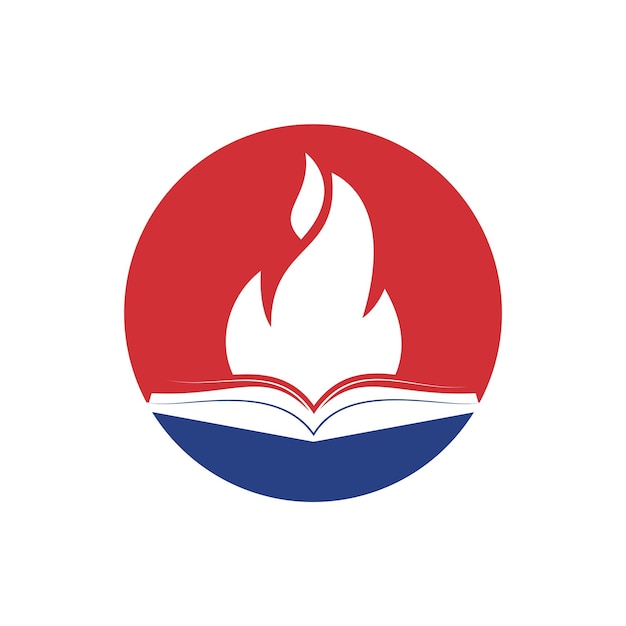 Diseño de logotipo de vector de fuego de educación