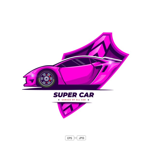 Diseño del logotipo del vector de garaje de automóviles