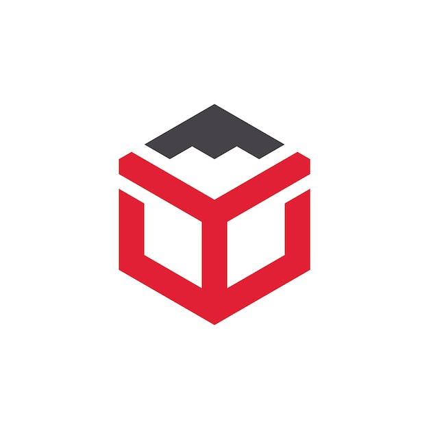 diseño de logotipo de vector geométrico de cubo de caja