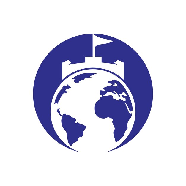 Diseño de logotipo de vector de globo de castillo