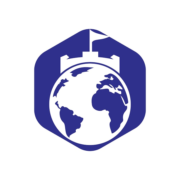 Diseño de logotipo de vector de globo de castillo