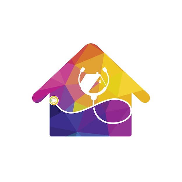 Diseño de logotipo de vector de hogar médico