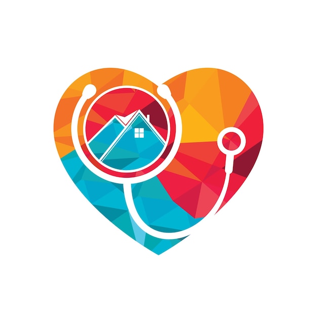 Diseño de logotipo de vector de hogar médico