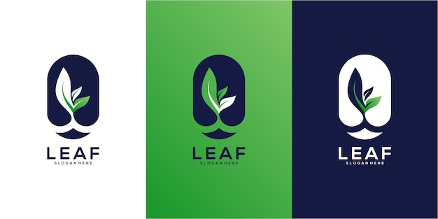 Diseño de logotipo de vector de hoja de árbol