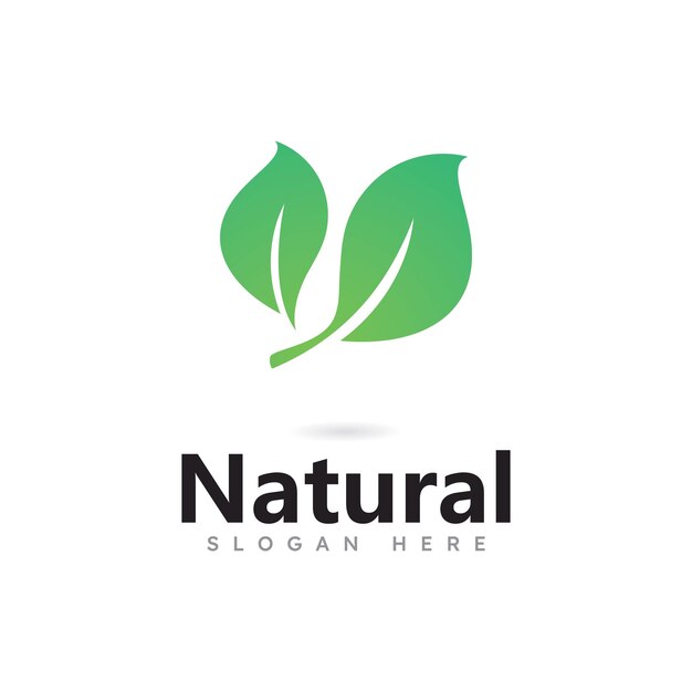 Diseño de logotipo de vector de hoja de árbol