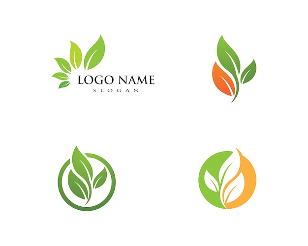 Diseño de logotipo de vector de hoja de árbol