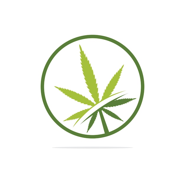 Diseño de logotipo de vector de hoja de cannabis