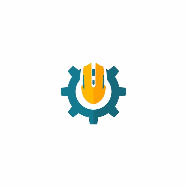 diseño de logotipo de vector de icono de engranaje de ratón