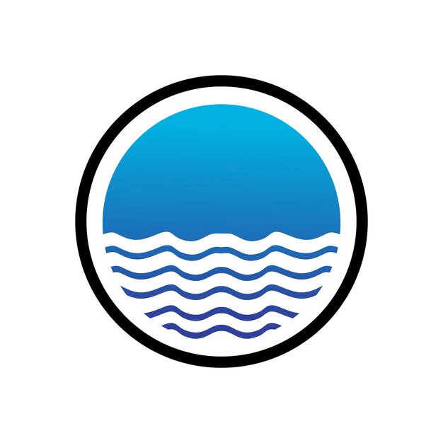 diseño de logotipo de vector de icono de onda oceánica