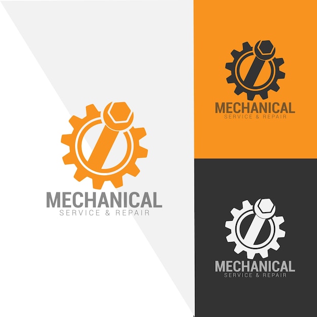 Diseño del logotipo del vector de iconos de ajuste de engranajes