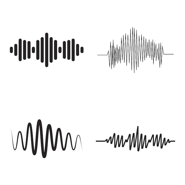 Diseño del logotipo del vector de ilustración del icono de onda de sonido