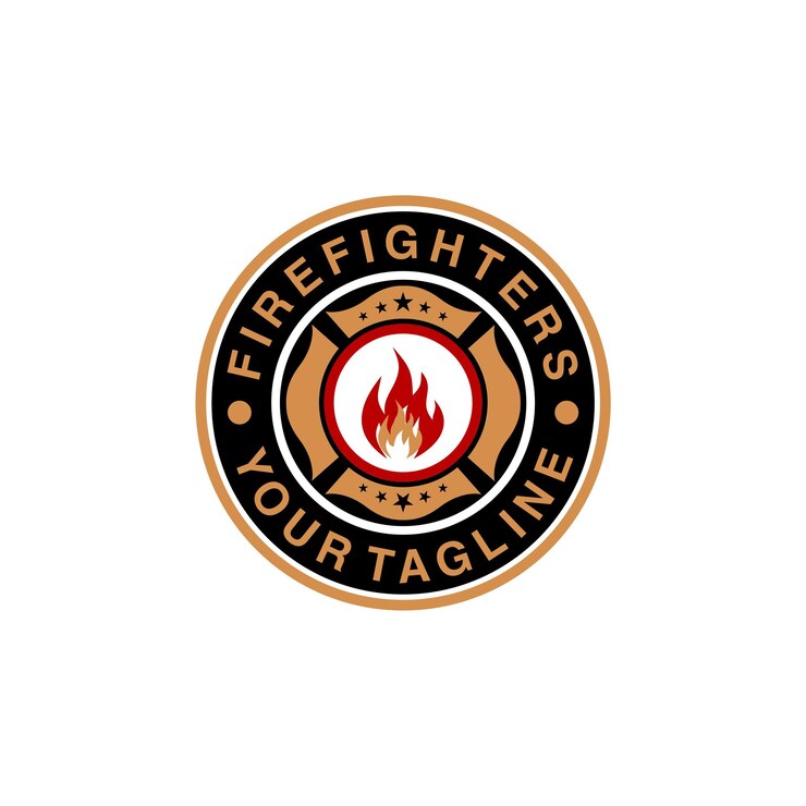 Vector diseño de logotipo de vector de insignia de bombero