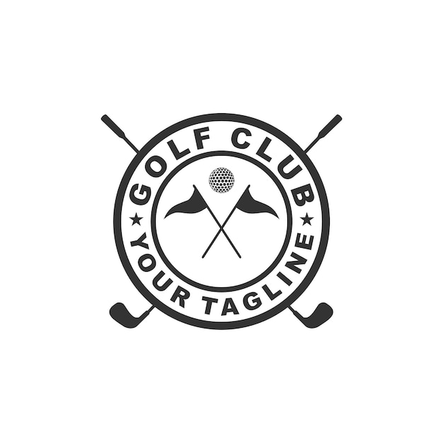 Diseño de logotipo de vector de insignia simple de club de golf