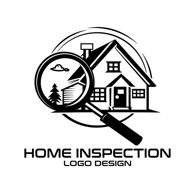 Diseño del logotipo del vector de inspección del hogar