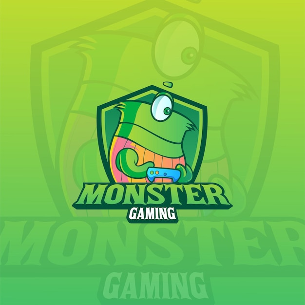 Diseño de logotipo de vector de juego de monstruos
