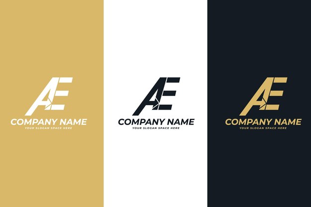 Diseño de logotipo de vector de letra ae