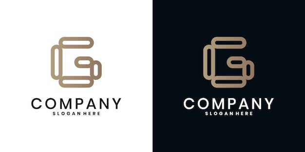 Diseño de logotipo de vector de letra G creativo moderno con estilo lineal