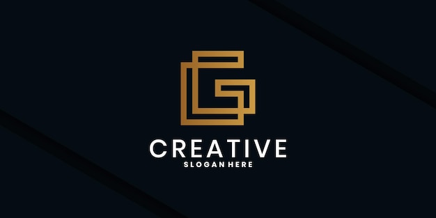Diseño de logotipo de vector de letra G creativo moderno con estilo lineal