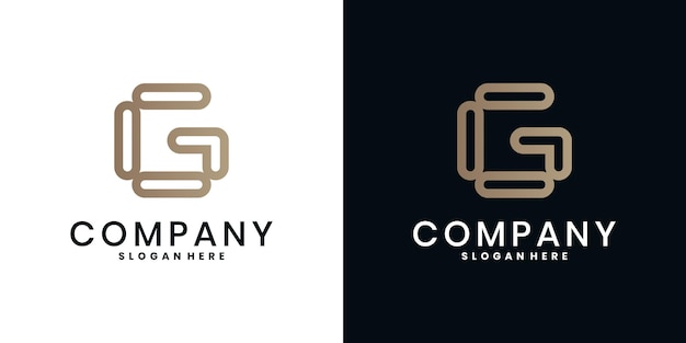 Diseño de logotipo de vector de letra G creativo moderno con estilo lineal