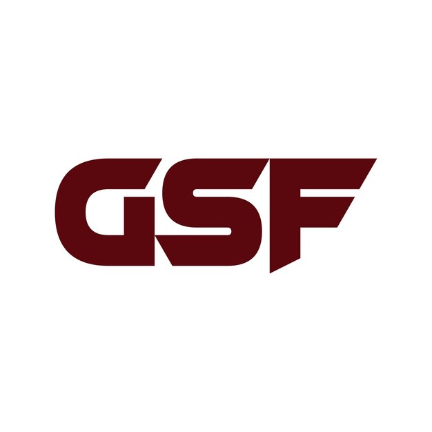 El diseño del logotipo del vector de la letra inicial del símbolo del icono de GSF