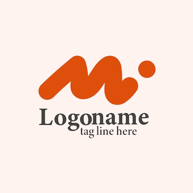 Diseño de logotipo de vector de letra MI