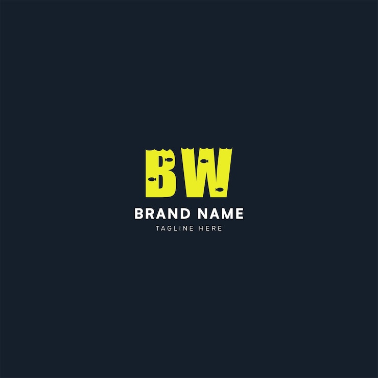 Vector diseño del logotipo del vector de letras bw