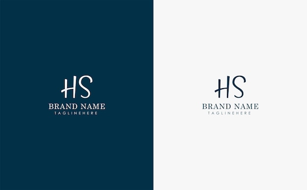 Diseño del logotipo del vector de letras HS