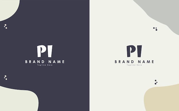 Diseño del logotipo del vector de letras PI