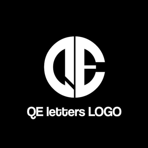 Diseño del logotipo del vector de letras QE