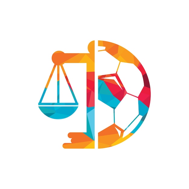 Diseño de logotipo de vector de ley de fútbol