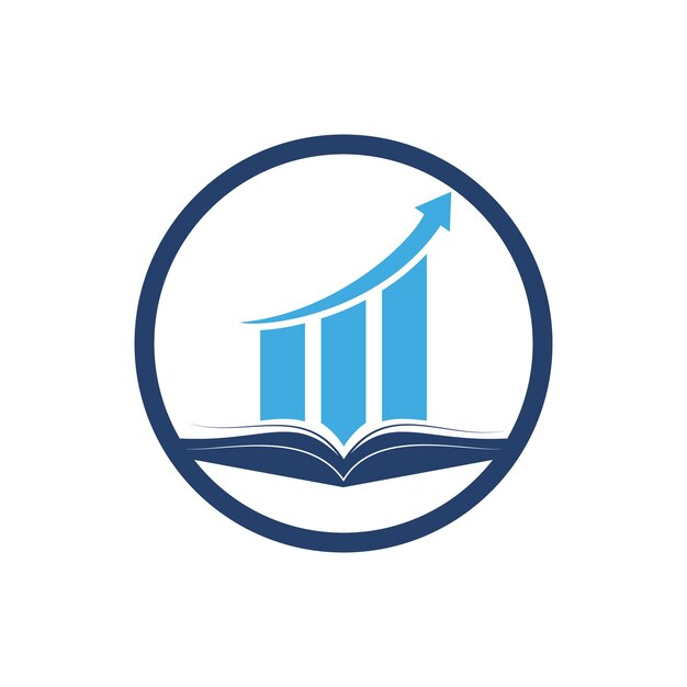 Diseño del logotipo del vector del libro de finanzas