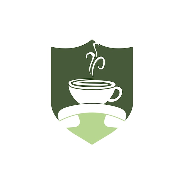 Diseño de logotipo de vector de llamada de café