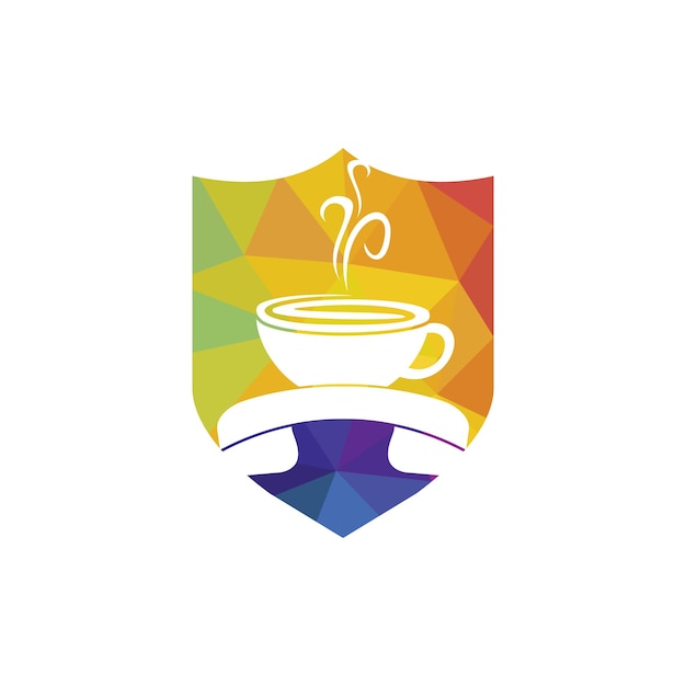 Diseño de logotipo de vector de llamada de café