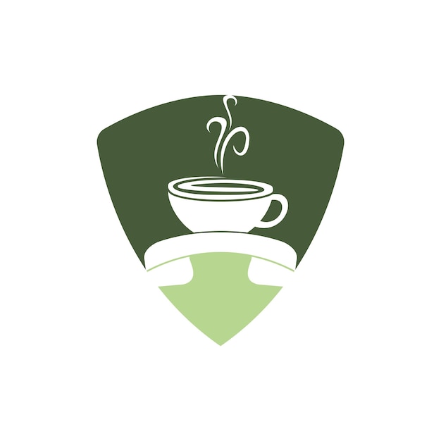 Diseño de logotipo de vector de llamada de café