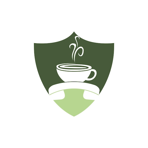 Diseño de logotipo de vector de llamada de café
