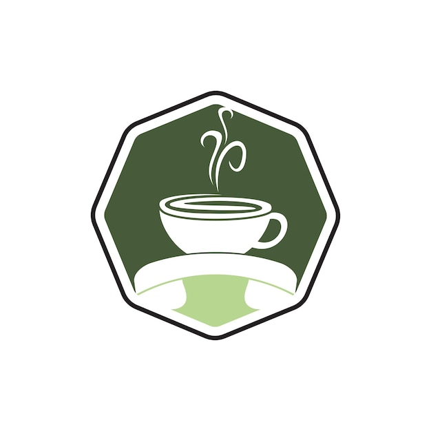 Diseño de logotipo de vector de llamada de café