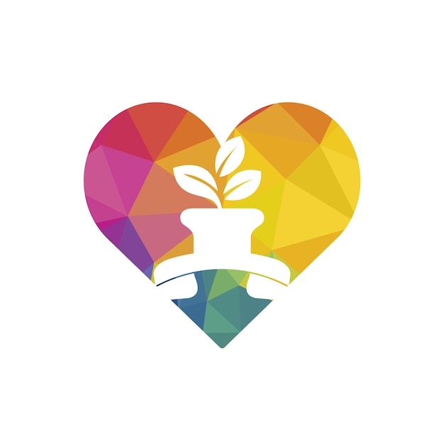 Diseño de logotipo de vector de llamada de naturaleza Auricular con plantilla de diseño de icono de maceta