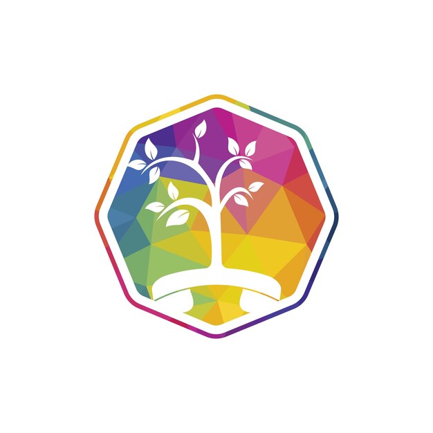 Diseño de logotipo de vector de llamada de naturaleza Plantilla de diseño de icono de árbol de auricular