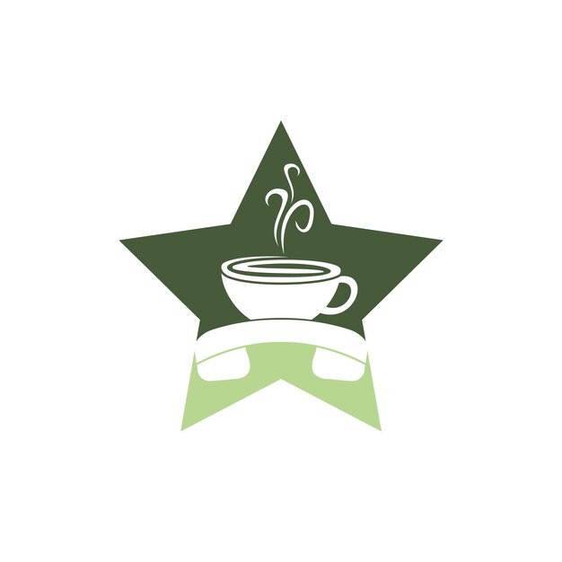 Diseño del logotipo del vector de llamadas de café
